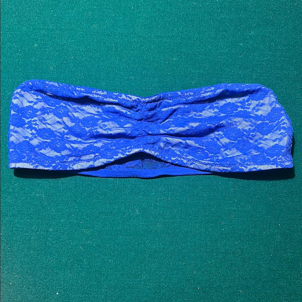 Blue Lace Bandeau Top